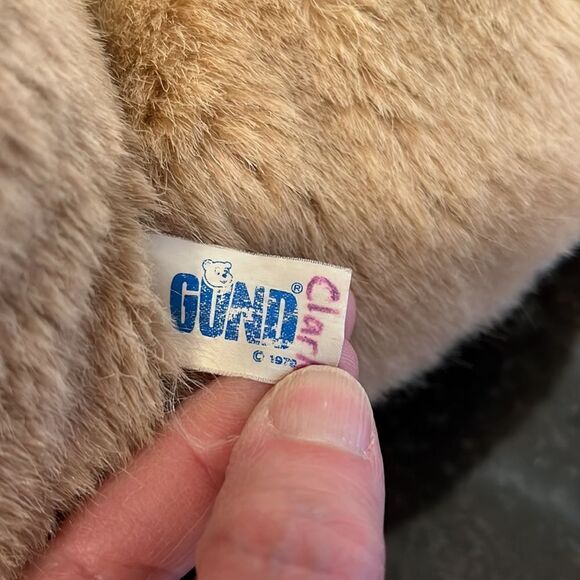 Vintage Gund Bear Plush Stitch 16" ECU Brown Beige Black Nose 1979 - Picture 6 of 7